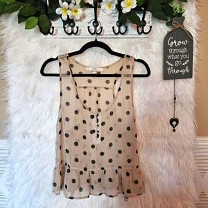 XXI Sheer Lightweight Peplum Layering Tank Blouse